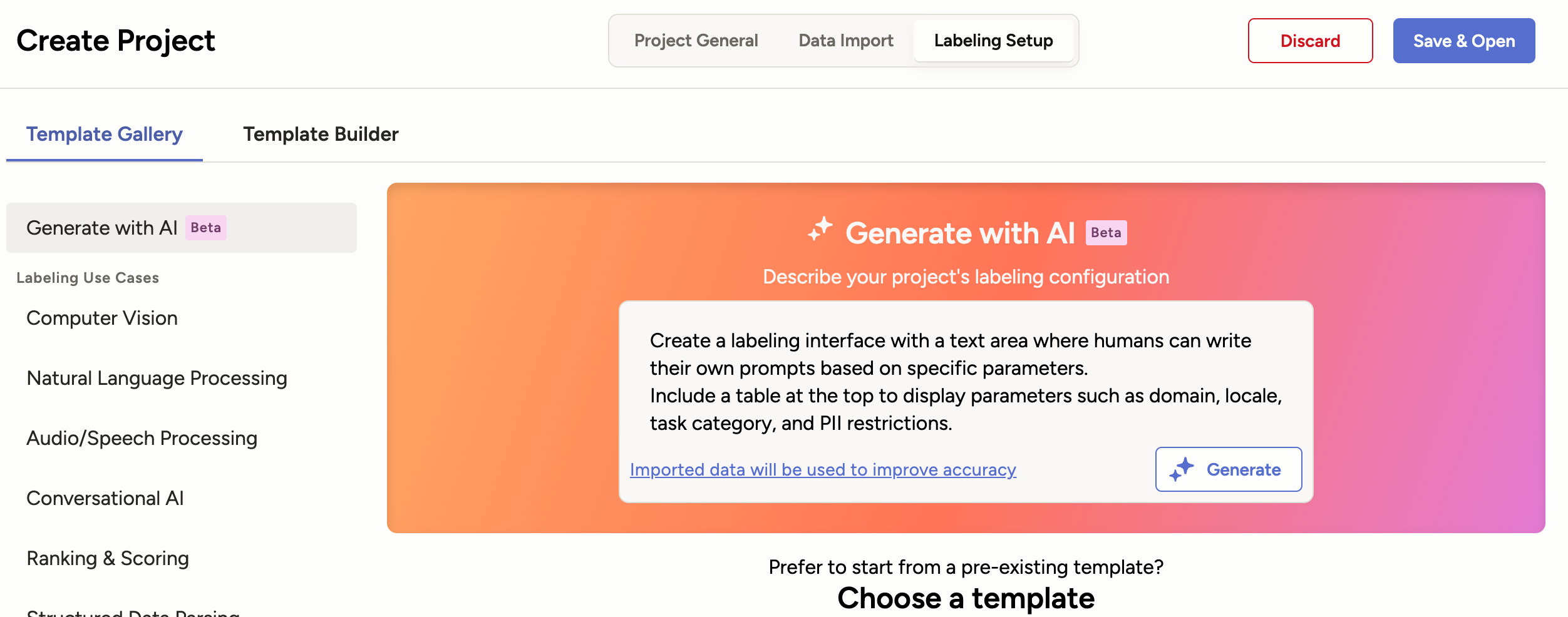 Screenshot of AI banner
